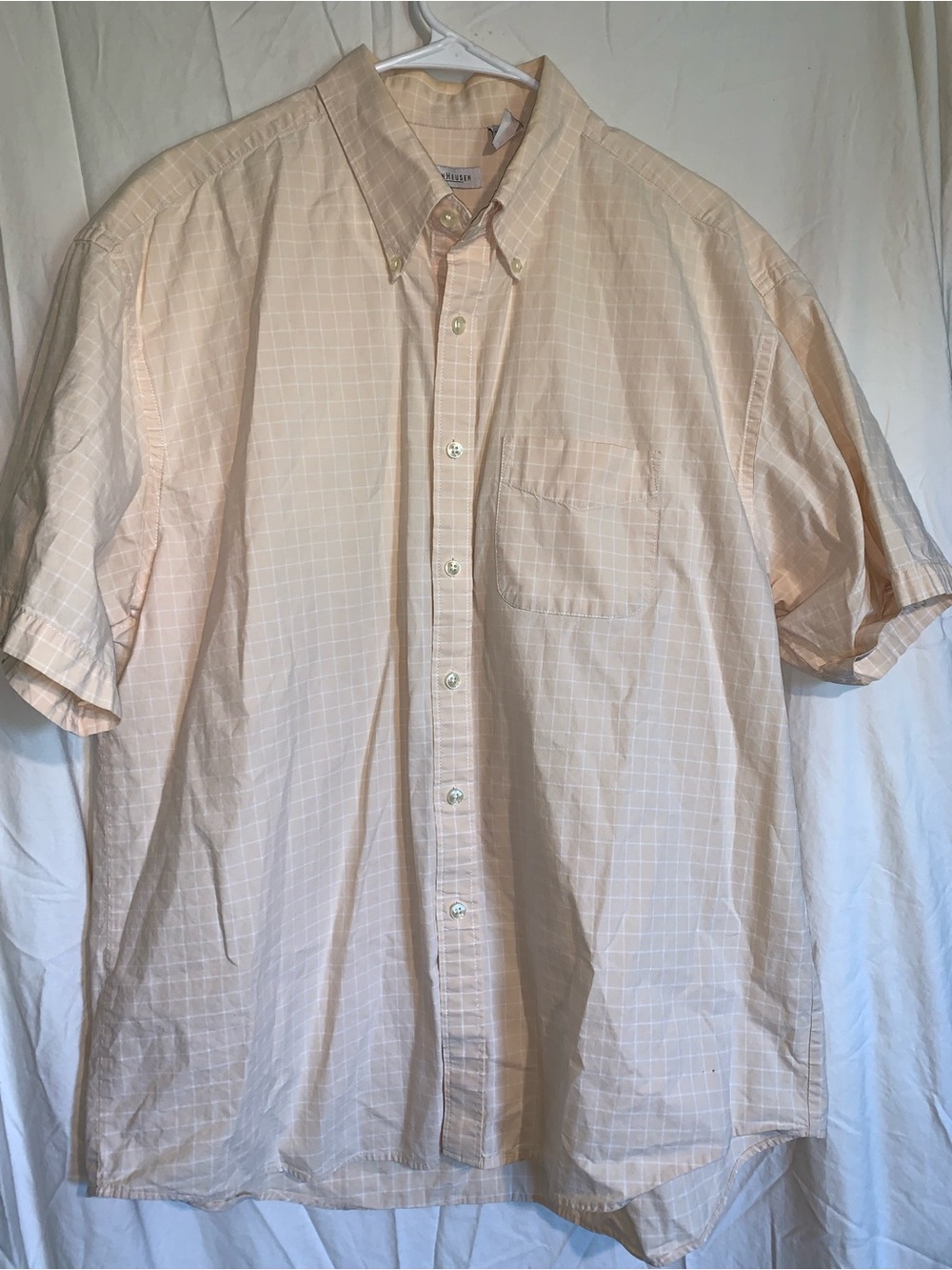 Van Heusen Light Peach Short-Sleeve Button-Down Shirt